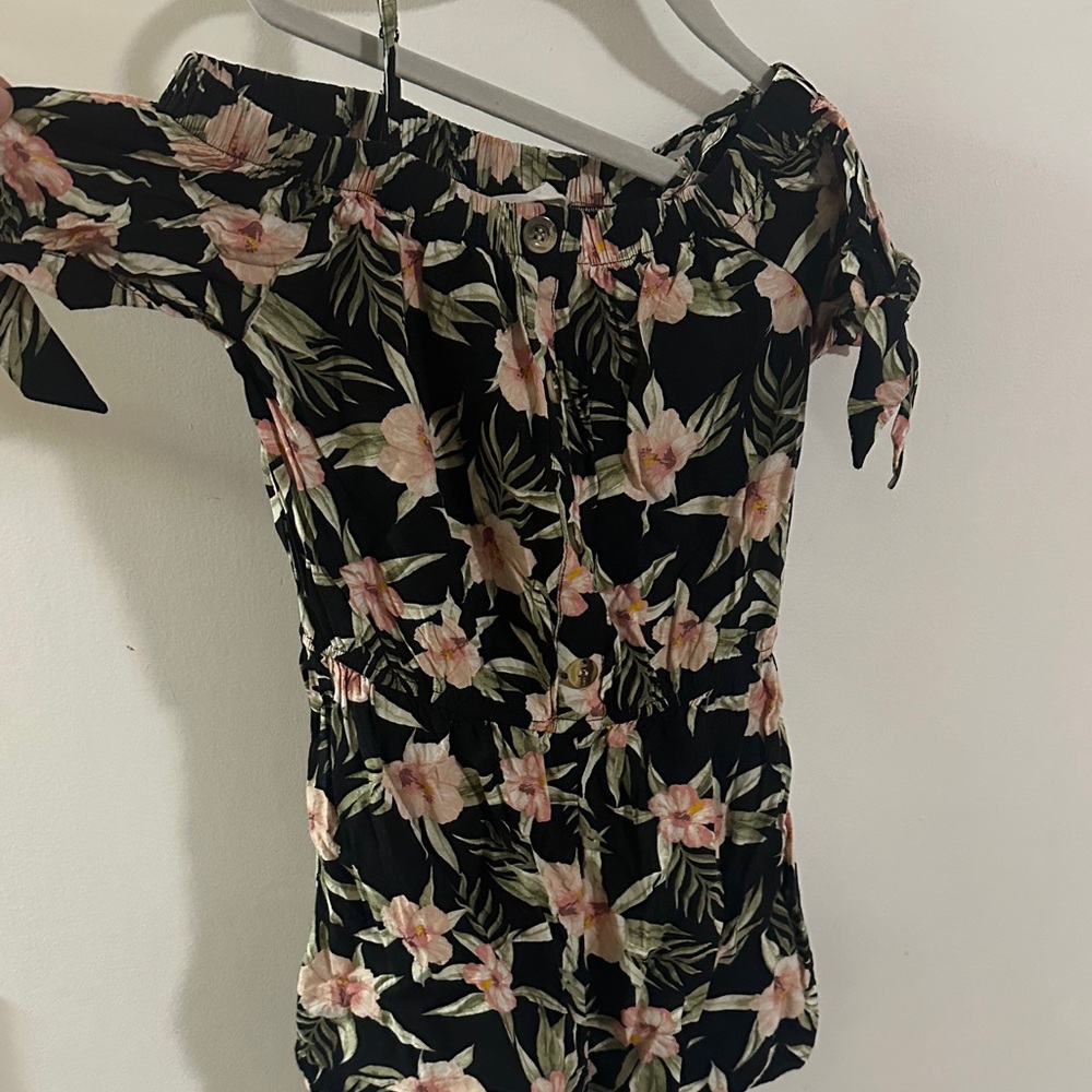 Urban Planet Black Floral Off-Shoulder Blouse